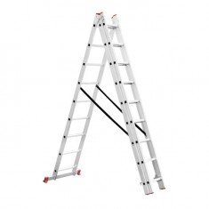 Лестница алюминиевая 3-х секционная универсальная раскладная 3x9 ступ., 5,93м INTERTOOL LT-0309